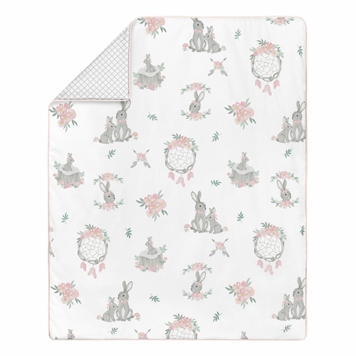 Bunny Floral Collection 5 Piece Crib Bedding - alt image 2