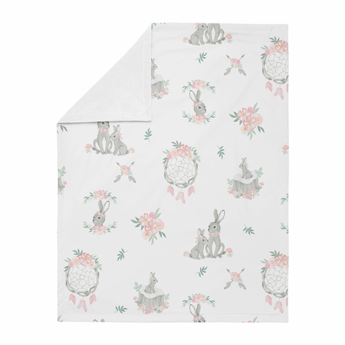Bunny Floral Collection Baby Blanket - alt image 1
