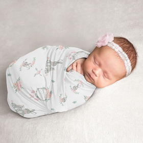 Bunny Floral Collection Baby Swaddle Blanket