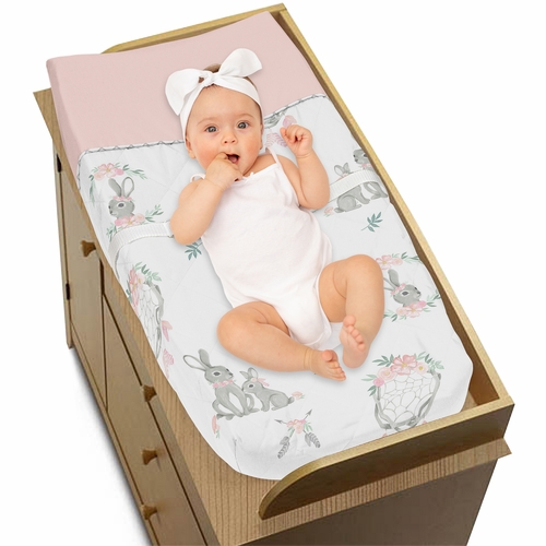 Bunny Floral Collection Changing Pad Cover - alt image 2