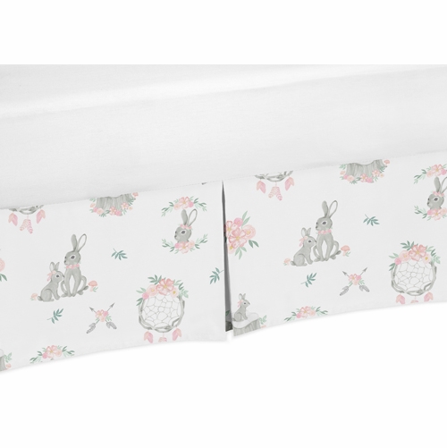 Bunny Floral Collection Crib Bed Skirt