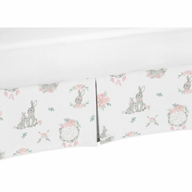 Bunny Floral Collection Crib Bed Skirt