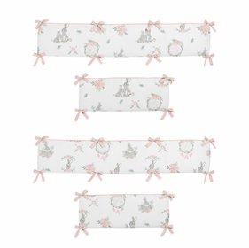 Bunny Floral Collection Crib Bumper Pad