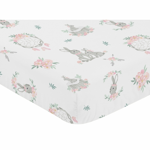 Bunny Floral Collection Crib Sheet - alt image 2