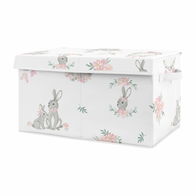 Bunny Floral Collection Fabric Toy Bin Storage