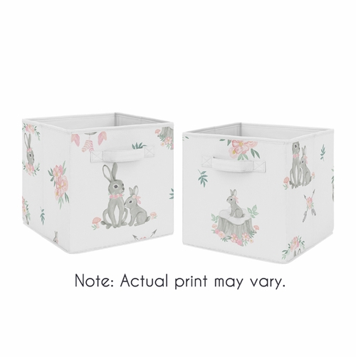 Bunny Floral Collection Foldable Fabric Storage Bins