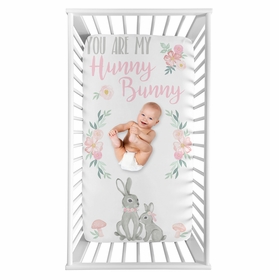 Bunny Floral Collection Photo Op Crib Sheet