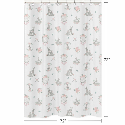 Bunny Floral Collection Shower Curtain - alt image 4
