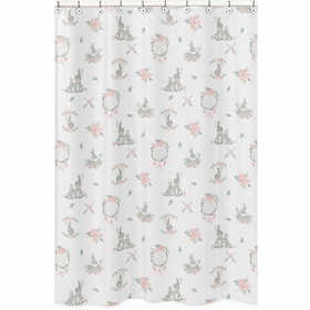 Bunny Floral Collection Shower Curtain