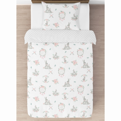 Bunny Floral Collection Twin Bedding - alt image 1