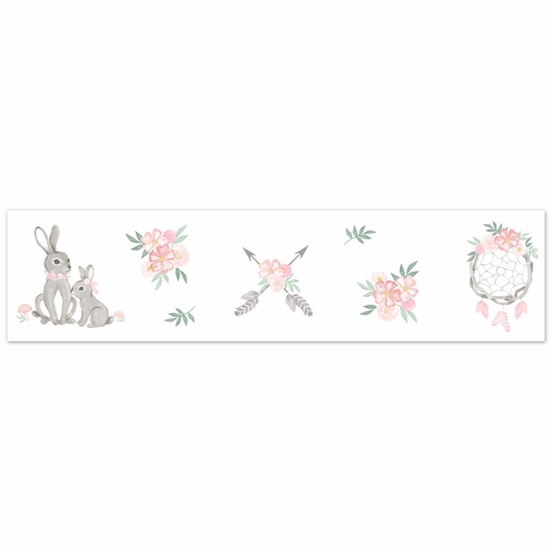 Bunny Floral Collection Wallpaper Border - alt image 1