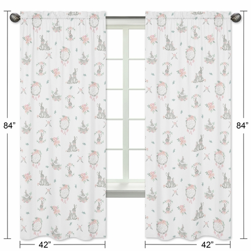 Bunny Floral Collection Window Panels - Set of 2 - alt image 4