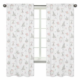 Bunny Floral Collection Window Panels - Set of 2