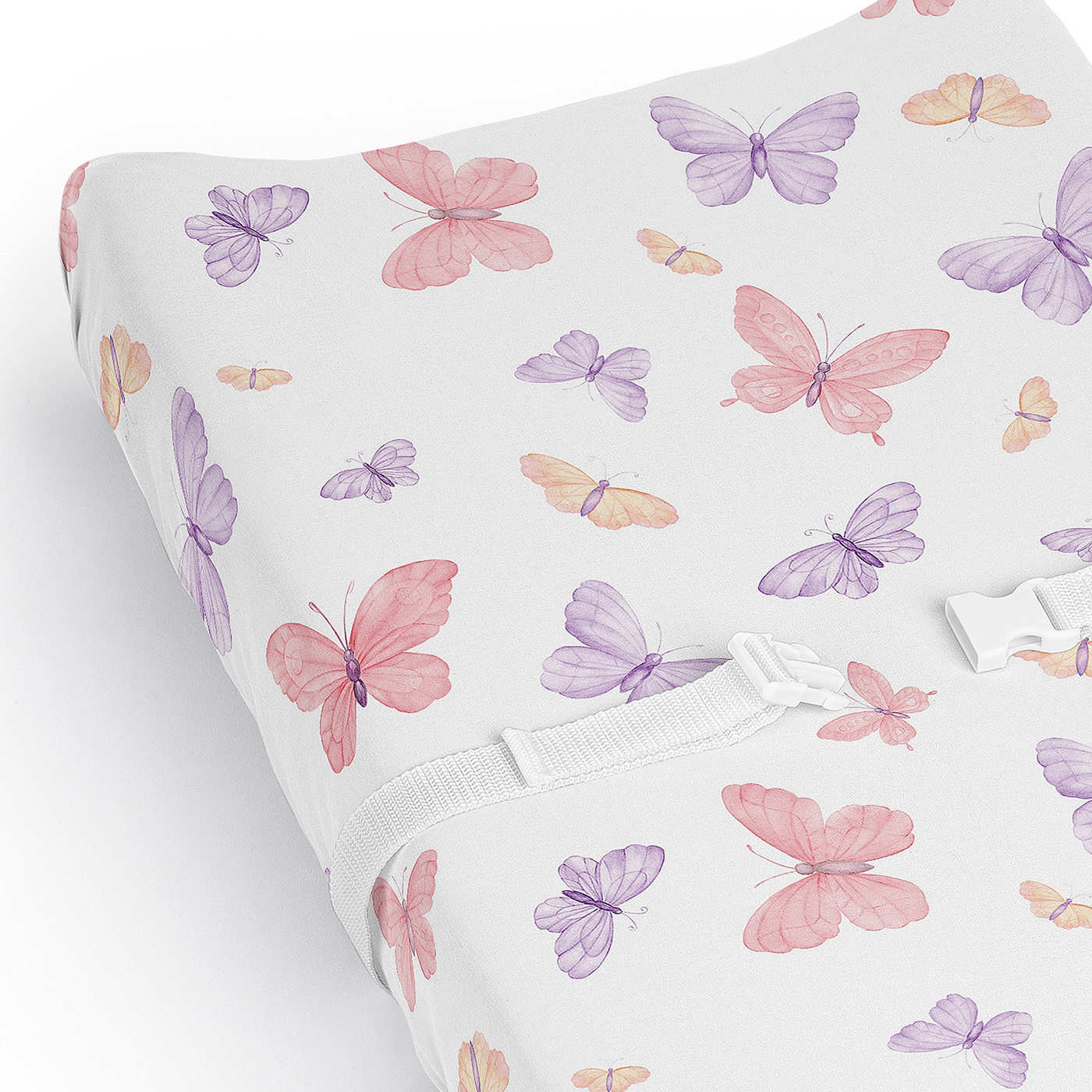 Butterfly Blush Pink and Purple Collection Changing Pad Cover Sheet