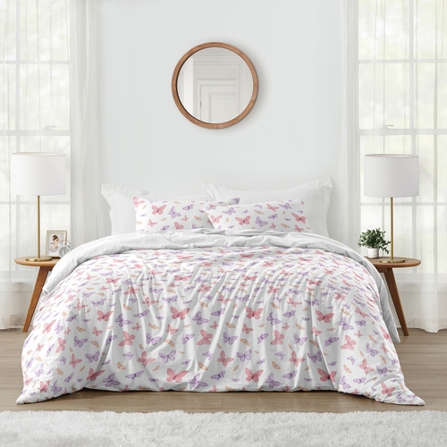 Butterfly Blush Pink and Purple Collection Full/Queen Bedding