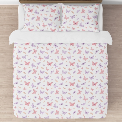 Butterfly Blush Pink and Purple Collection Full/Queen Bedding - alt image 2