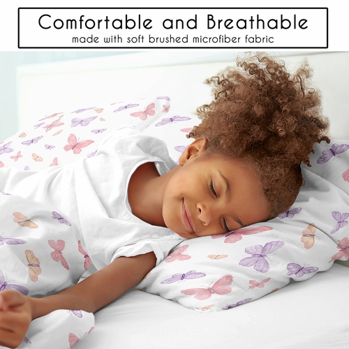 Butterfly Blush Pink and Purple Collection Full/Queen Bedding - alt image 3