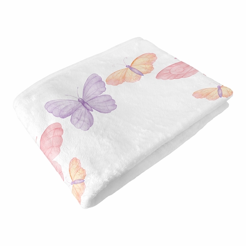 Butterfly Blush Pink and Purple Collection Monthly Milestone Baby Blanket - alt image 5