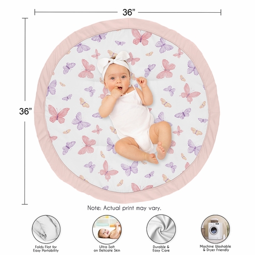 Butterfly Blush Pink and Purple Collection Playmat - alt image 3