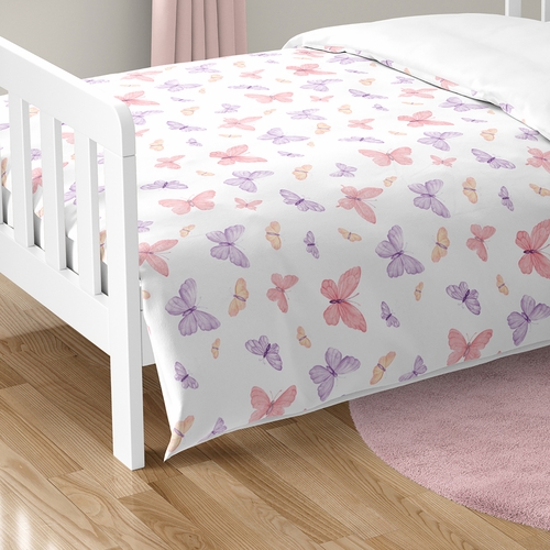 Butterfly Blush Pink and Purple Collection Toddler Bedding - alt image 5
