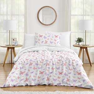 Butterfly Blush Pink and Purple Collection Twin Bedding