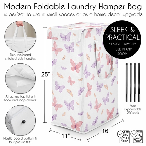 Butterfly Collection Laundry Hamper with Handles - alt image 4