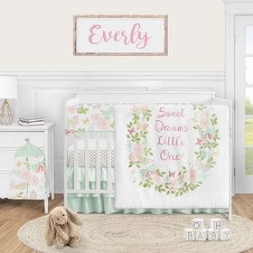 Butterfly Floral Collection 5 Piece Crib Bedding