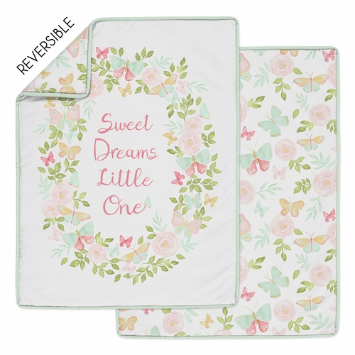 Butterfly Floral Collection 5 Piece Crib Bedding - alt image 2