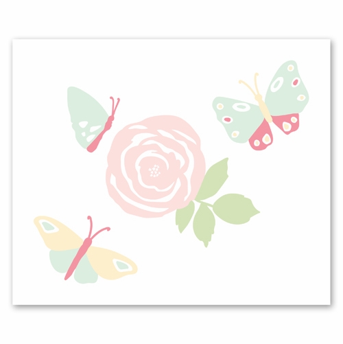 Butterfly Floral Collection Accent Floor Rug