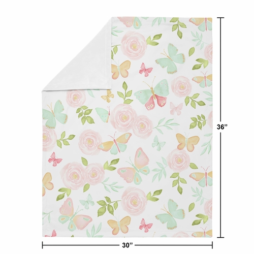 Butterfly Floral Collection Baby Blanket - alt image 3