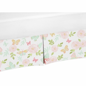 Butterfly Floral Collection Crib Bed Skirt