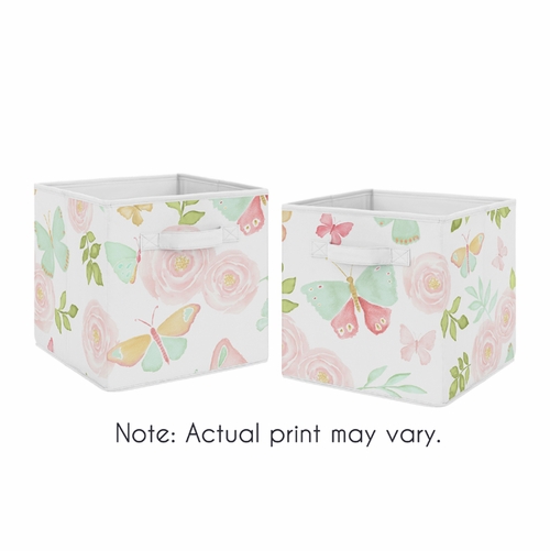 Butterfly Floral Collection Foldable Fabric Storage Bins - Set of 2
