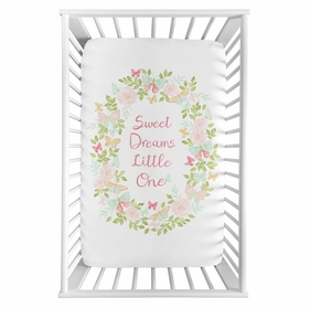 Butterfly Floral Collection Mini Crib Sheet - Sweet Dreams