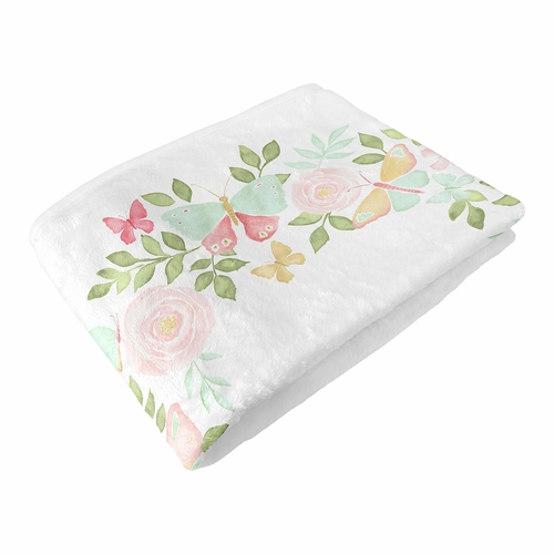 Butterfly Floral Collection Monthly Milestone Baby Blanket - alt image 5