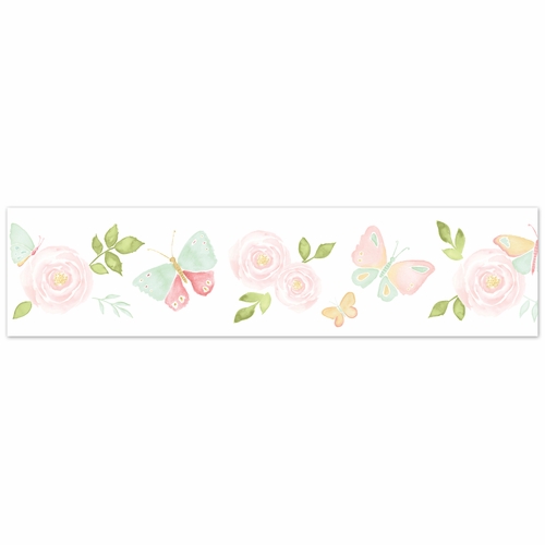 Butterfly Floral Collection Wallpaper Border - alt image 1