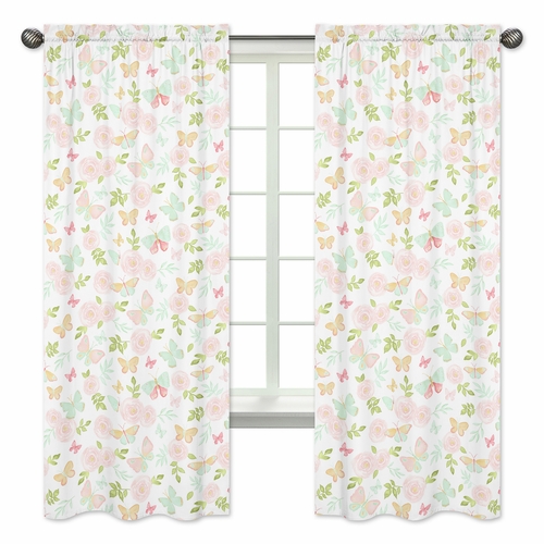 Butterfly Floral Collection Window Panels - Set of 2