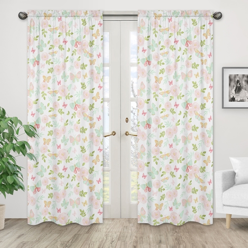 Butterfly Floral Collection Window Panels - Set of 2 - alt image 1