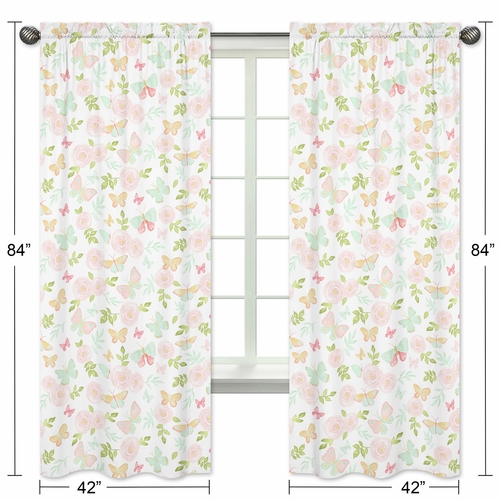 Butterfly Floral Collection Window Panels - Set of 2 - alt image 4