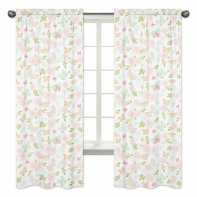 Butterfly Floral Collection Window Panels - Set of 2