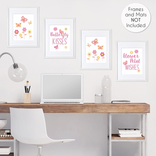 Butterfly Pink and Orange Collection Wall Art Prints - Set of 4 - alt image 3