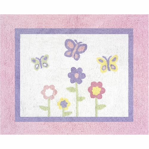 Butterfly Pink and Purple Accent Floor Rug