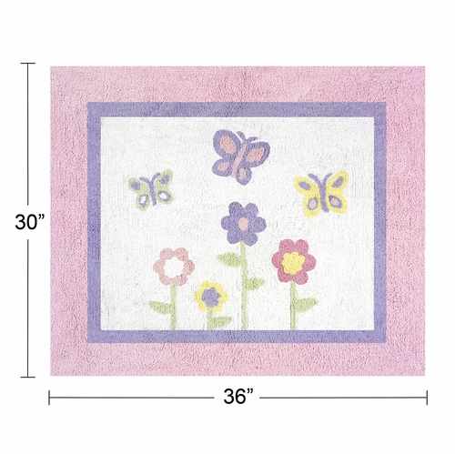 Butterfly Pink and Purple Accent Floor Rug - alt image 1