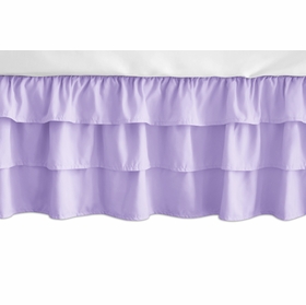 Butterfly Pink and Purple Collection 3 Tiered Crib Bed Skirt