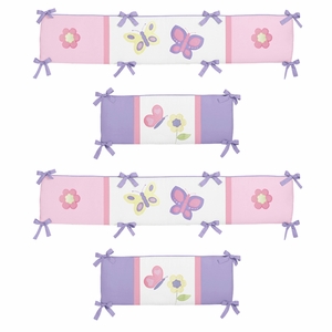 Butterfly Pink and Purple Collection Crib Bumper Pad