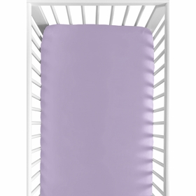 Butterfly Pink and Purple Collection Fitted Crib Sheet - Solid Purple
