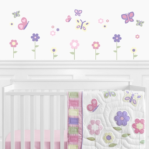 Butterfly Pink and Purple Collection Peel and Stick Wall Decal Stickers - Set of 4 Sheets