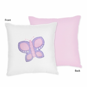Butterfly Pink and Purple Decorative Accent Throw Pillow