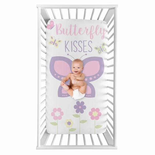 Butterfly Pink and Purple Photo Op Crib Sheet