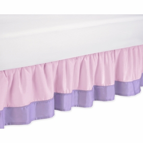 Butterfly Pink and Purple Queen Bed Skirt