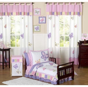 Butterfly Pink and Purple Toddler Bedding Collection